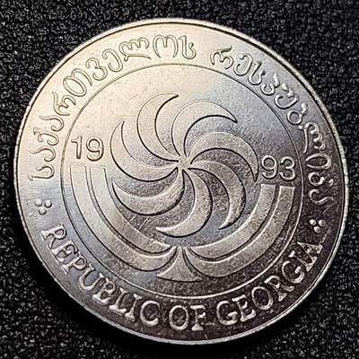 泉币菌-第107场-精品福利场 原光UNC 马鹿 格鲁吉亚1993年20特瑞 不锈钢硬币 25毫米 5克 