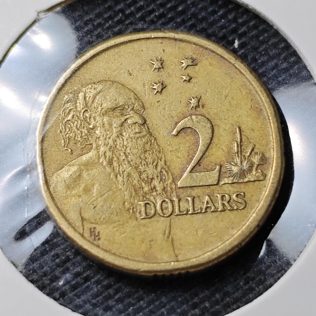 KK钱币收藏小铺 第335场 2月预留时间 周末发货  1988澳大利亚土著人2元
