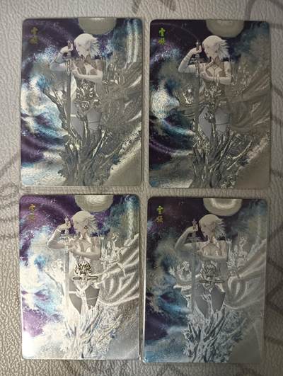 花开卡拍第38期（9月14号周日截拍，品控勿拍!!!拍品不寄存，运费5元，自制卡难免瑕疵，可能存在轻微撞角爆边等出厂瑕疵，品控介意勿拍！） - 燎原妖姬传 刷子 雪妖 双服饰双工艺，粗闪和幻彩粗闪
