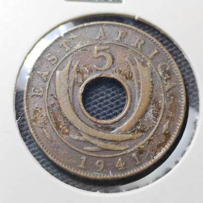 KK钱币收藏小铺 第334期 2月预留时间 周末发货 -  1941英属东非5分铜币