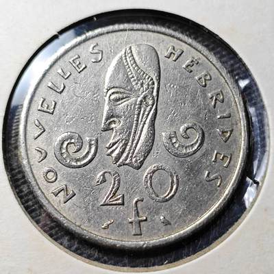 KK钱币收藏小铺 第335场 2月预留时间 周末发货 - 1967法属新赫布里底20法郎