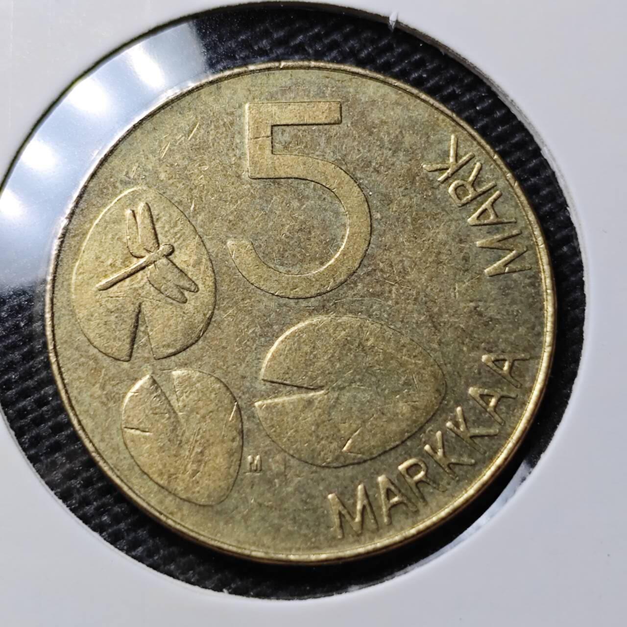 KK钱币收藏小铺 第335场 2月预留时间 周末发货 1995芬兰5马克 