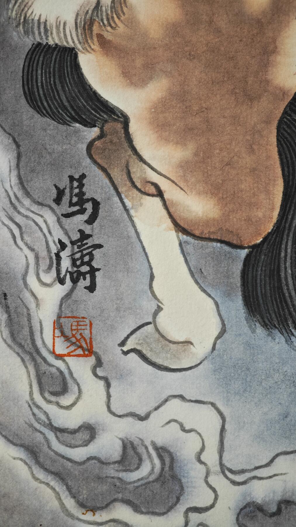 白泽拍卖卡牌手绘专场第24期（持续征集ING，白露暧秋色，月明清漏中） 2025 冯涛手绘画 樊梨花 尺寸：30cm*41.5cm  冯涛亲签