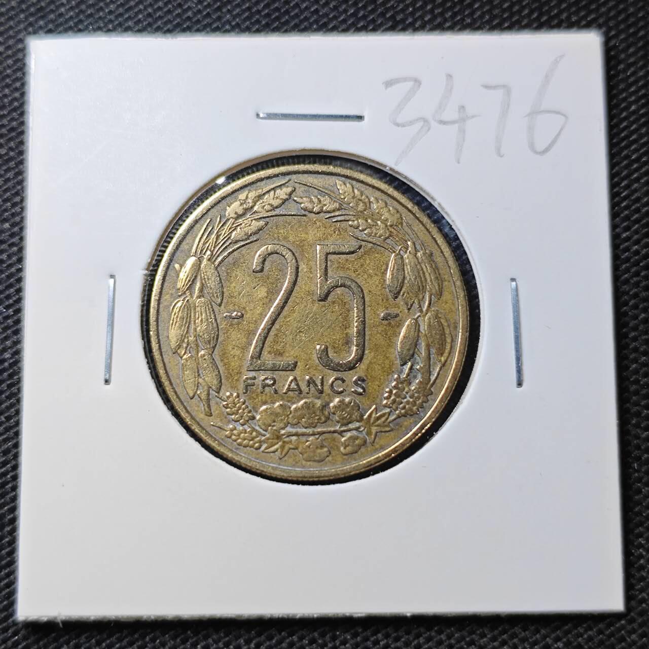 KK钱币收藏小铺 第334期 2月预留时间 周末发货 1958喀麦隆25法郎 