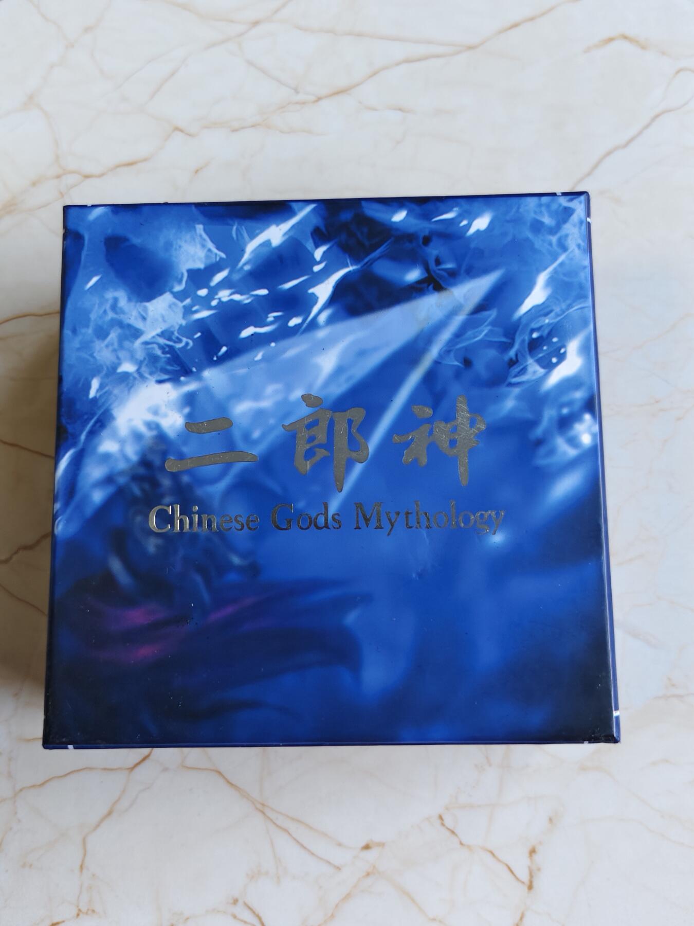 第175期拍卖【长期征集拍品】 纽埃2019年中国二郎神2盎司高浮雕镀金纪念银币，999银，发行500枚，塑料盒有破