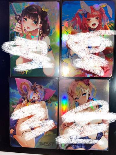 阳大大卡牌拍卖第72期（持续收拍品，周五晚上九点截拍，进群福利早知道） - 快乐天 泳装 彩闪 四张