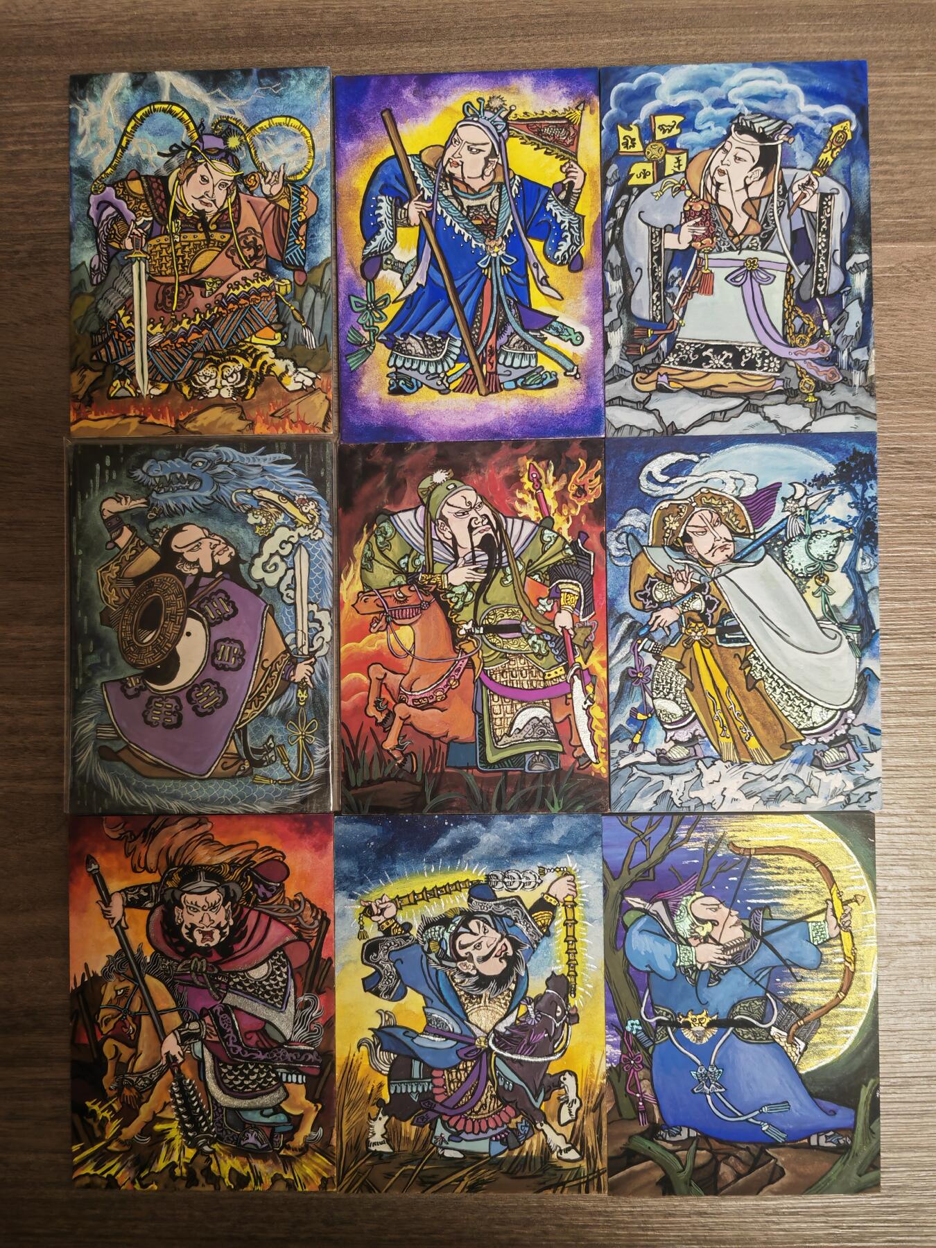 阳大大卡牌拍卖第71期（持续收拍品，周五晚上九点截拍，进群福利早知道） 【手绘卡天罡大全套】香山文创 孙忠会 年画水浒 谭文玲作品 天罡36张大全套 凑齐不易，太漂亮了