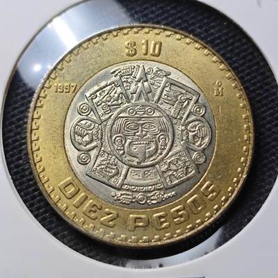 KK钱币收藏小铺 第334期 2月预留时间 周末发货 -  1997墨西哥10比索双色币 好品