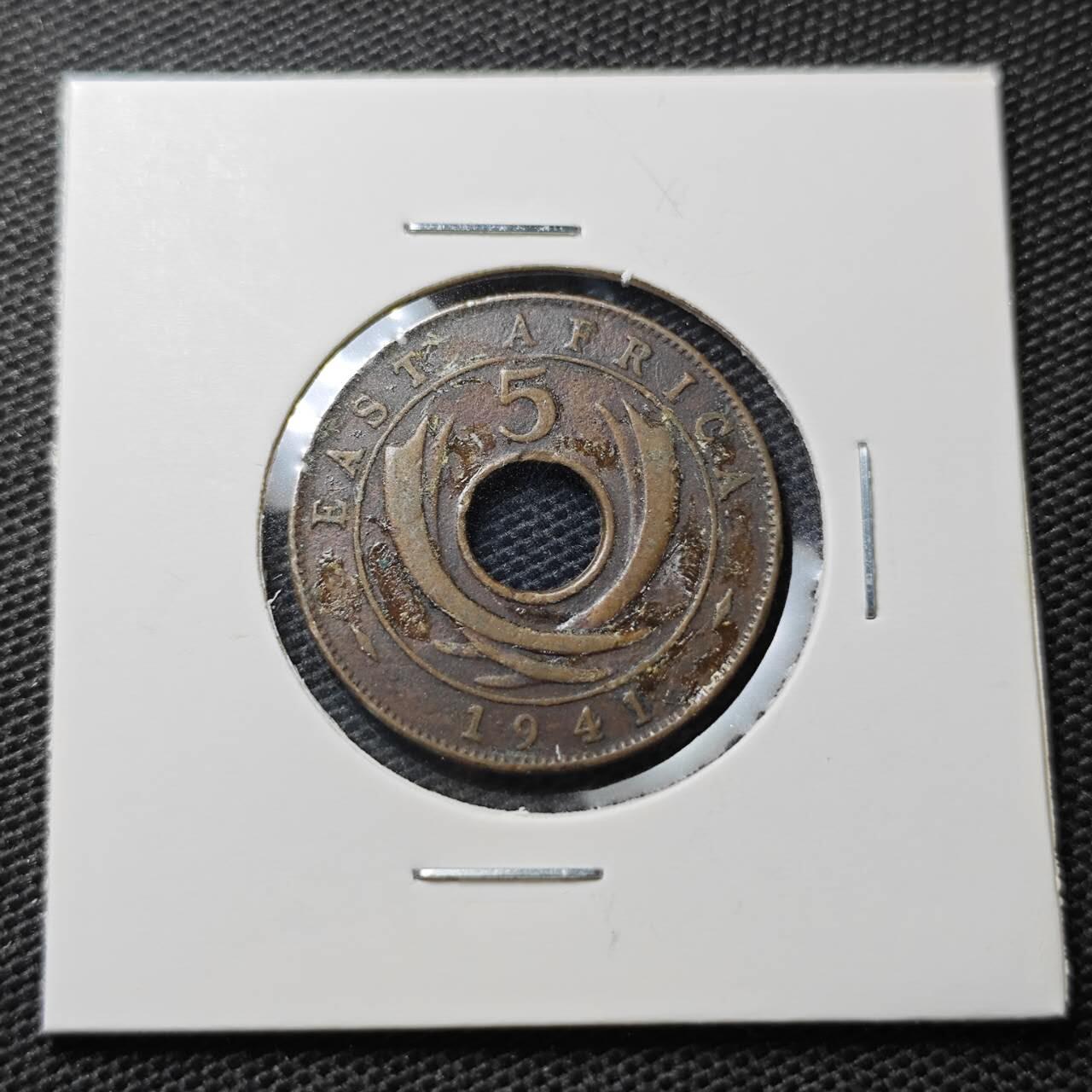 KK钱币收藏小铺 第334期 2月预留时间 周末发货  1941英属东非5分铜币
