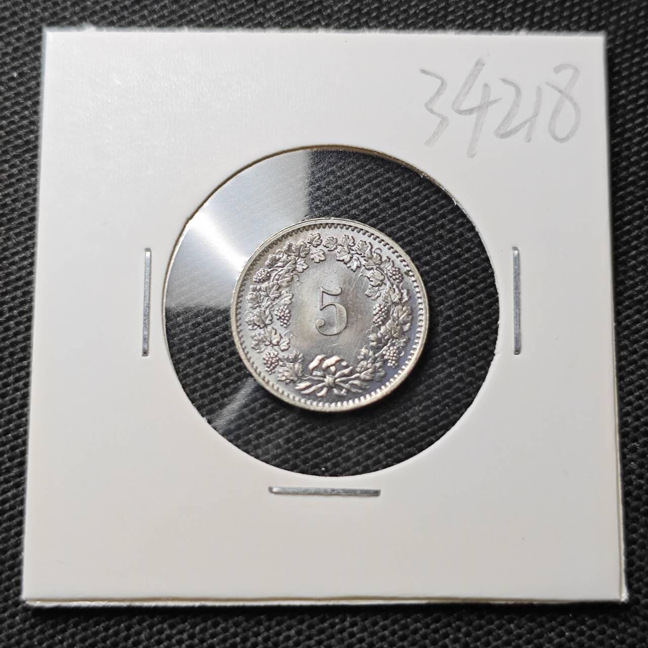 KK钱币收藏小铺 第334期 2月预留时间 周末发货  1971瑞士5分