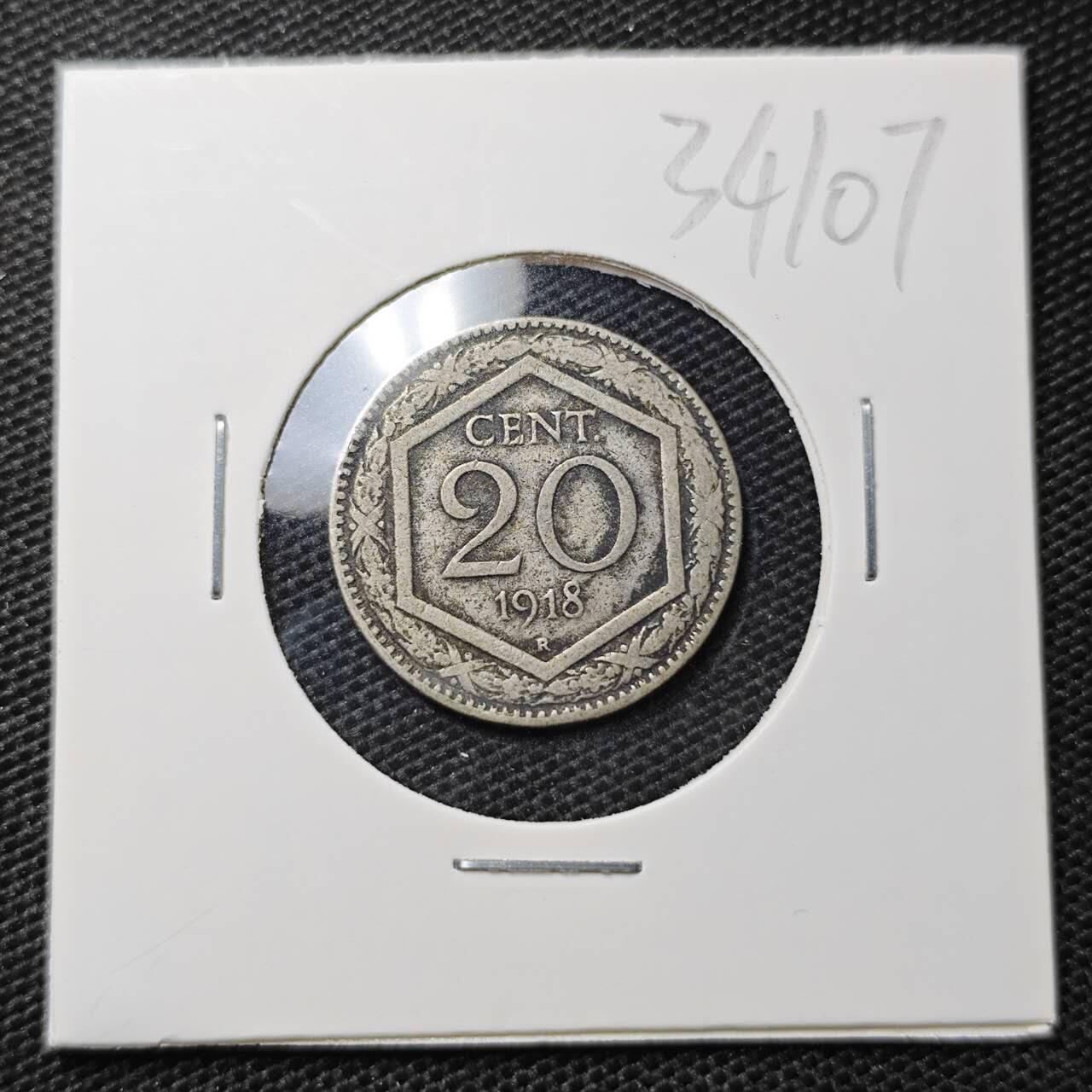 KK钱币收藏小铺 第334期 2月预留时间 周末发货  1918意大利20分