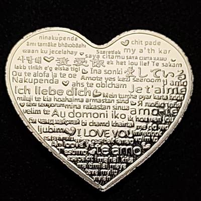 泉币菌-第107场-精品福利场 纪念品 银色 爱心玫瑰 直径38.8mm 纪念章