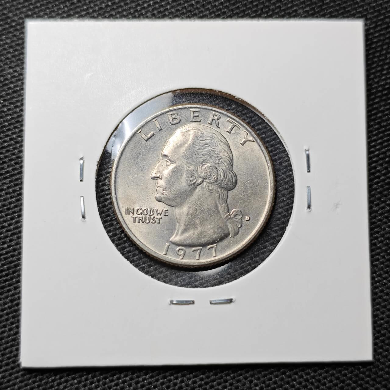 KK钱币收藏小铺 第335场 2月预留时间 周末发货 1977美国25分 好品