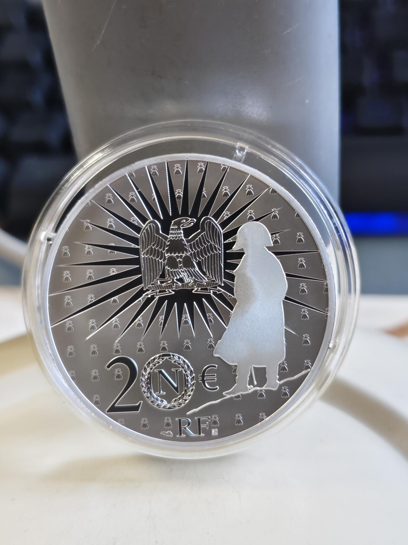 第175期拍卖【长期征集拍品】 法国2021年拿破仑逝世200周年1盎司精制纪念银币，999银，发行3000枚