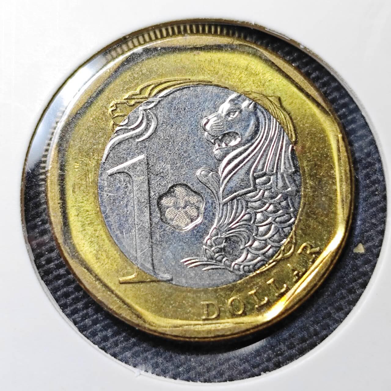 KK钱币收藏小铺 第335场 2月预留时间 周末发货 2014新加坡1元 