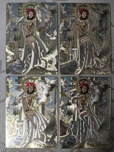 花开卡拍第38期（9月14号周日截拍，品控勿拍!!!拍品不寄存，运费5元，自制卡难免瑕疵，可能存在轻微撞角爆边等出厂瑕疵，品控介意勿拍！） - 燎原妖姬传 刷子 天帝少女 双服饰双工艺，粗闪和幻彩粗闪