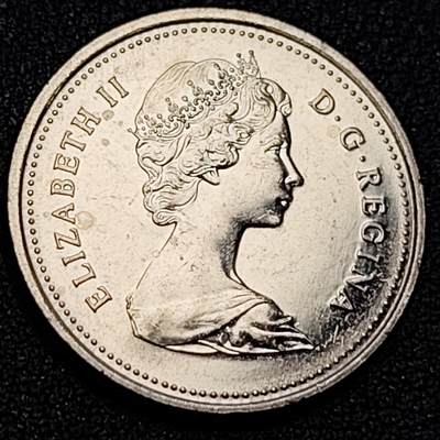 泉币菌-第107场-精品福利场 原光UNC 高币值 加拿大1986年1/4加拿大元 伊丽莎白二世 驯鹿 24mm 