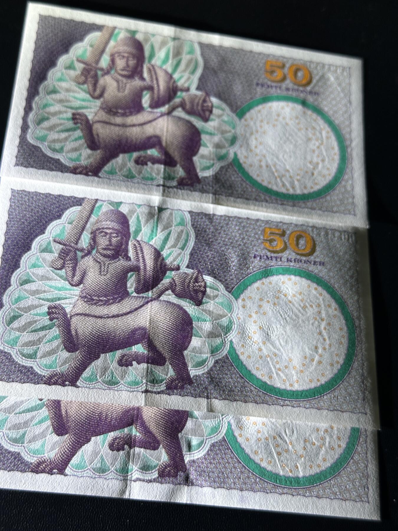 《外钞收藏家》第五百六十六期（本期精选热门裸币、优质评级币）（本平台长期征集拍品、欢迎藏友们联系合作） 丹麦浮雕版50克朗3张不同年份不同签名（含99年初版；绝品） 	绝品	