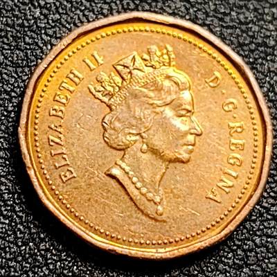 泉币菌-第107场-精品福利场 枫叶 1993年加拿大1分 硬币  中年女王 纪念币铜