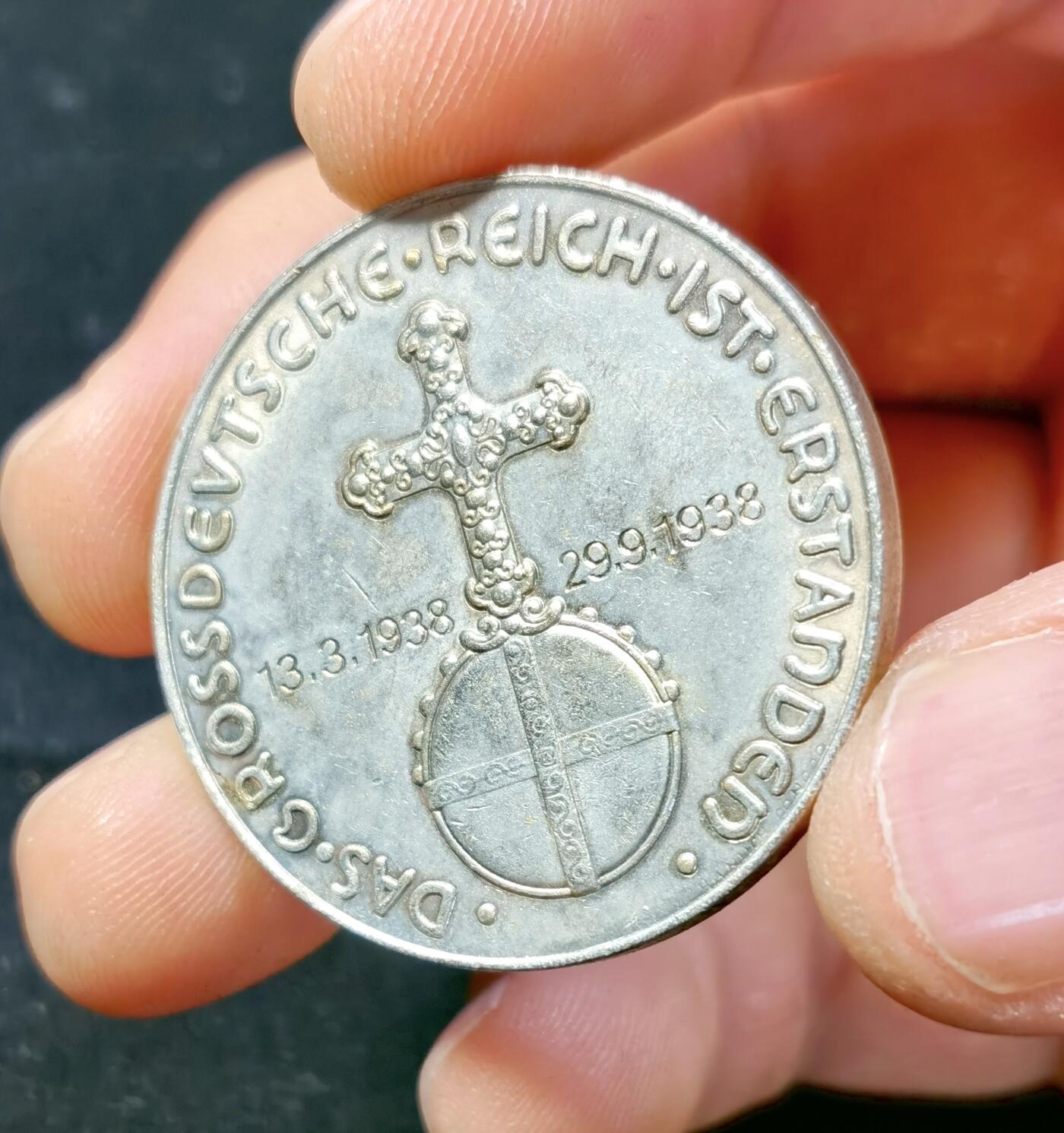 甄臻铺-世界币章拍卖（第33期），送拍享返佣金等优惠多多 1938年德奥合并元首像纪念章，后铸