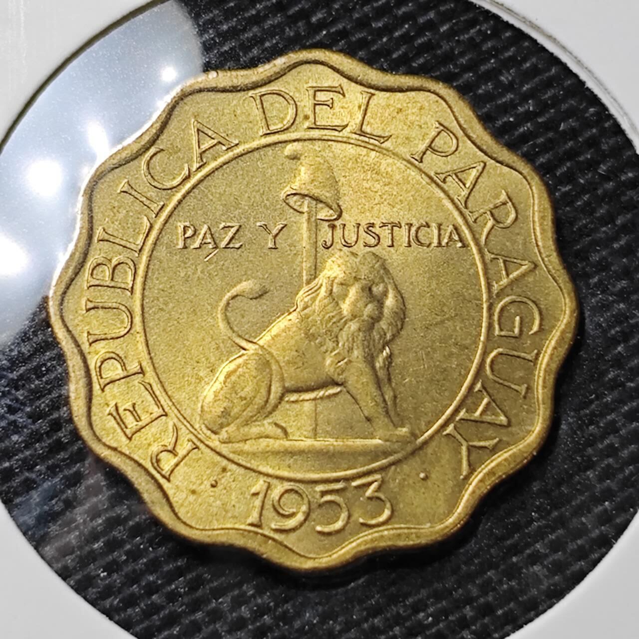 KK钱币收藏小铺 第335场 2月预留时间 周末发货 1953巴拉圭15分铜币 好品