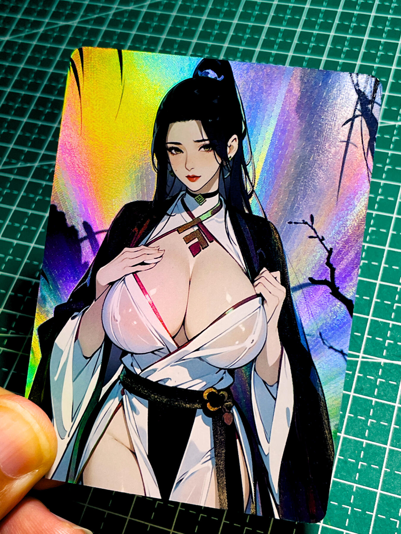 【关注参拍有赠卡】显眼宝31期  9.10日晚9:30截止 逝者如斯夫不舍昼夜 国风芳华 武侠系列  灭绝师太 散配1张  粗彩闪工艺   大卡尺寸  63*88