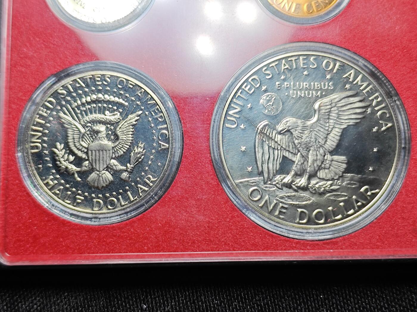 KK钱币收藏小铺 套币专场 2月预留时间 周末发货  1974美国大小面值精制套币 含艾克大一元精制套币
