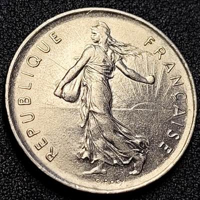泉币菌-第107场-精品福利场 法国早期（1970年）5法郎大镍币 29MM 播种女神 入欧前末版 绝版币