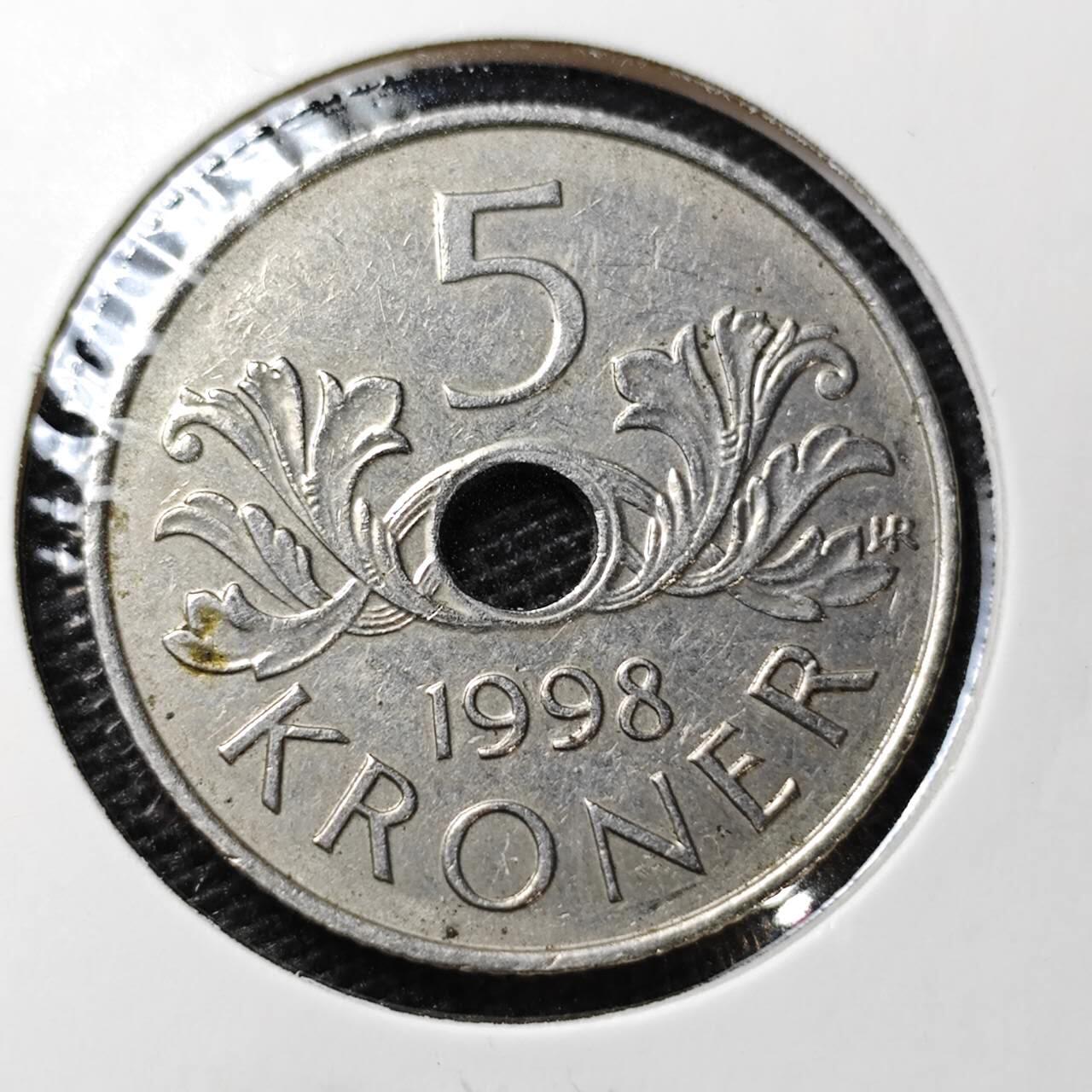 KK钱币收藏小铺 第335场 2月预留时间 周末发货  1998挪威5克朗