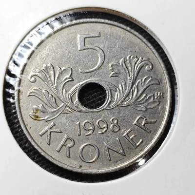 KK钱币收藏小铺 第335场 2月预留时间 周末发货 -  1998挪威5克朗