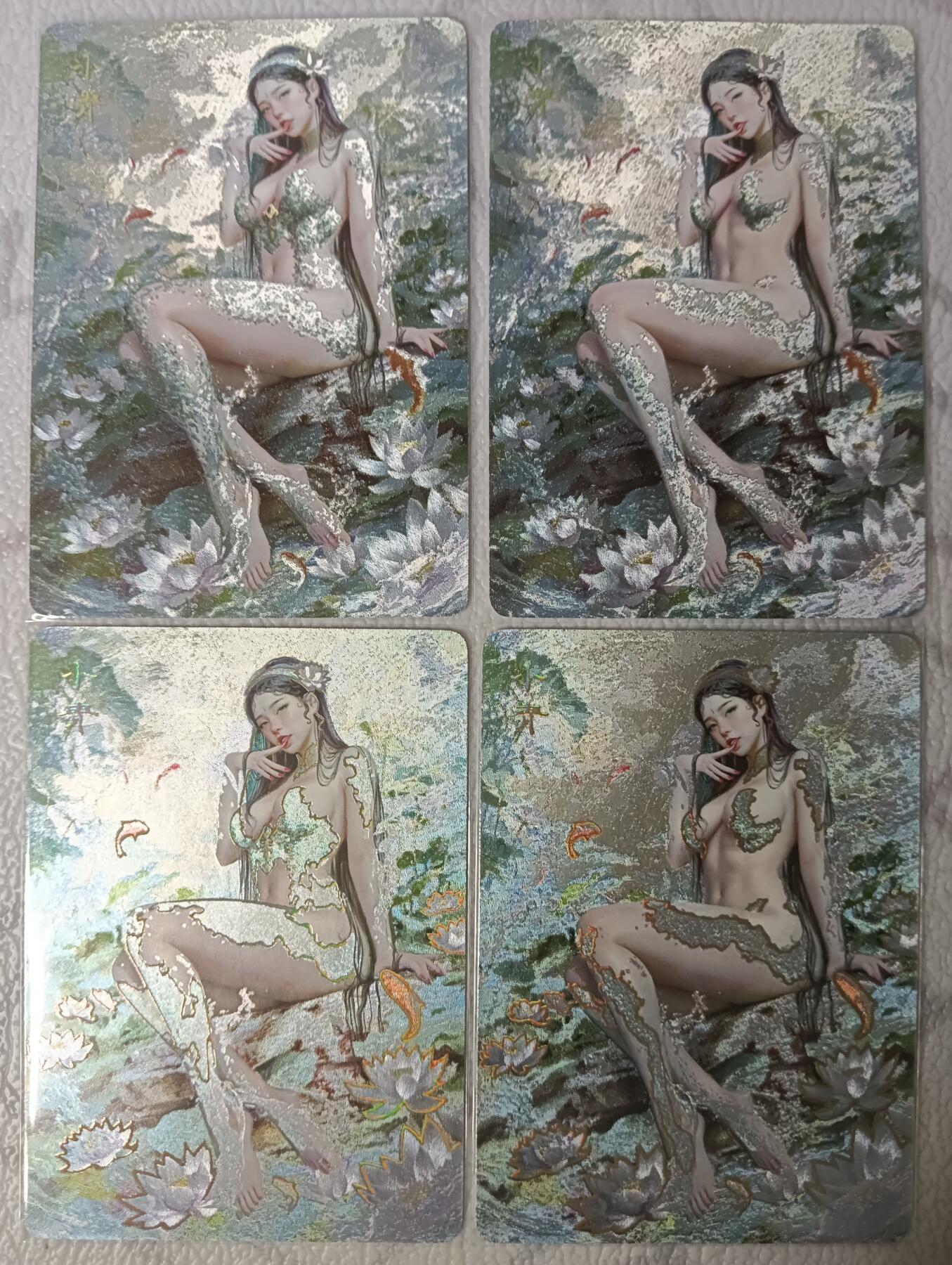 花开卡拍第38期（9月14号周日截拍，品控勿拍!!!拍品不寄存，运费5元，自制卡难免瑕疵，可能存在轻微撞角爆边等出厂瑕疵，品控介意勿拍！） 燎原妖姬传 刷子 小青 双服饰双工艺，粗闪和幻彩粗闪