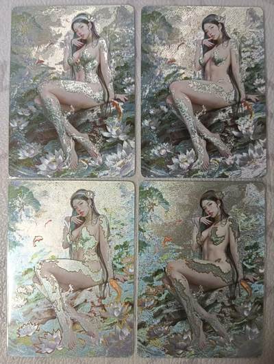 花开卡拍第38期（9月14号周日截拍，品控勿拍!!!拍品不寄存，运费5元，自制卡难免瑕疵，可能存在轻微撞角爆边等出厂瑕疵，品控介意勿拍！） - 燎原妖姬传 刷子 小青 双服饰双工艺，粗闪和幻彩粗闪