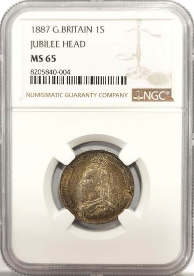 博洋堂世界钱币拍卖第139期（全场包邮） - NGC MS65 英国1887年银禧先令