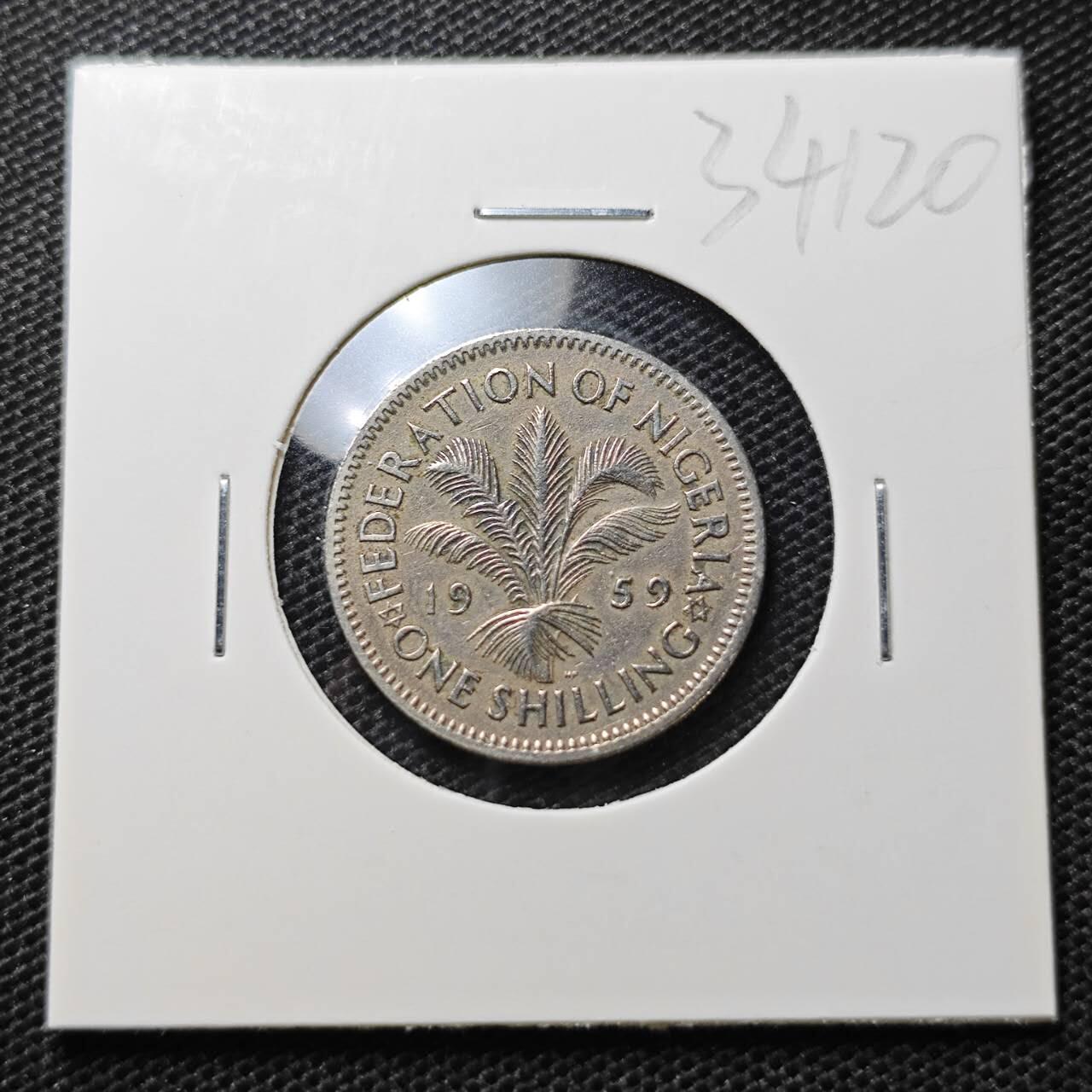 KK钱币收藏小铺 第334期 2月预留时间 周末发货  1959英属尼日利亚1先令