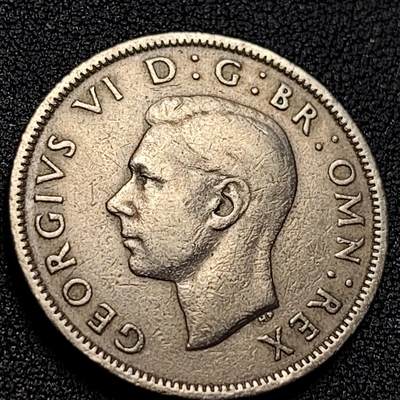 泉币菌-第107场-精品福利场 英国大镍币 英国1951年2先令 弗洛林 乔治六世 末版 28.3mm 