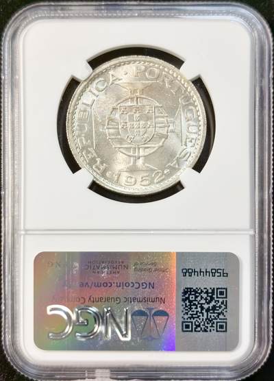 甄臻铺-世界币章拍卖（第33期），送拍享返佣金等优惠多多 NGC-MS64 中国澳门 1952年 5圆银币