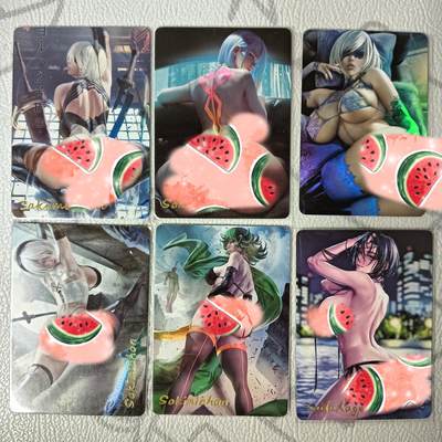 花开卡拍第38期（9月14号周日截拍，品控勿拍!!!拍品不寄存，运费5元，自制卡难免瑕疵，可能存在轻微撞角爆边等出厂瑕疵，品控介意勿拍！） - ACG beauty 大ass 美女卡，5张彩闪1张钻闪