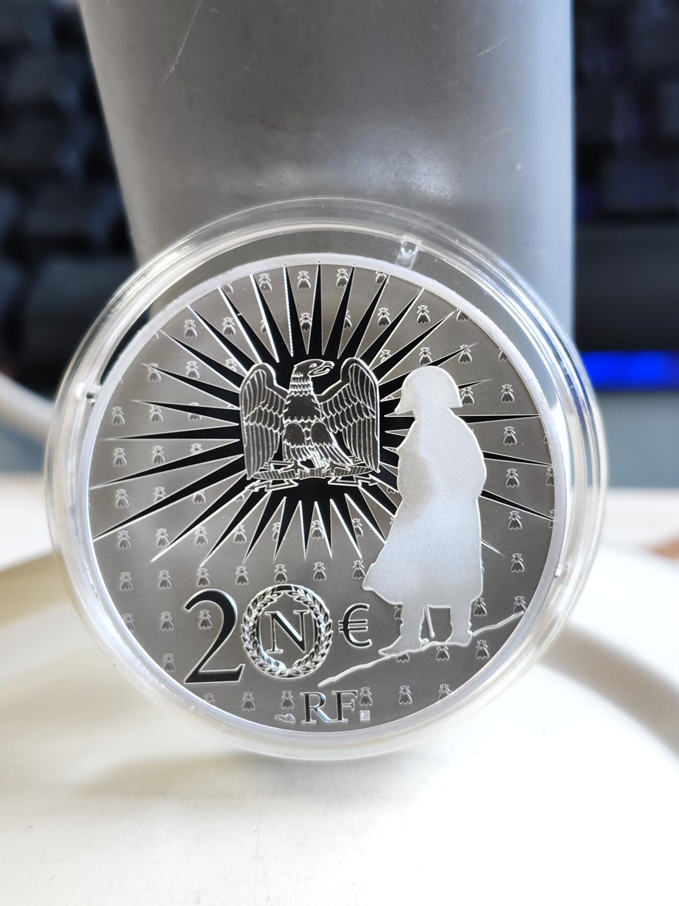 第175期拍卖【长期征集拍品】 法国2021年拿破仑逝世200周年1盎司精制纪念银币，999银，发行3000枚