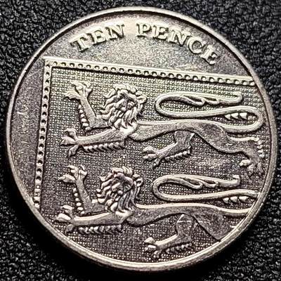 泉币菌-第108场-散币乐园场 - 双狮版 英国10便士纪念币 伊丽莎白二世女王24.5毫米6.5g