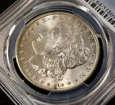 甄臻铺-世界币章拍卖（第33期），送拍享返佣金等优惠多多 PCGS-MS64 1900年摩根，淡淡包浆