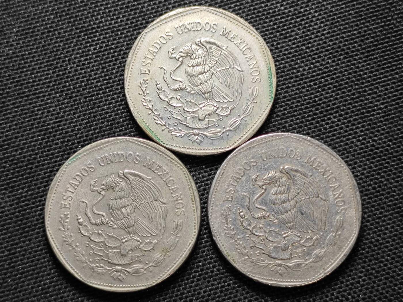 KK钱币收藏小铺 第335场 2月预留时间 周末发货  墨西哥5比索一组3枚