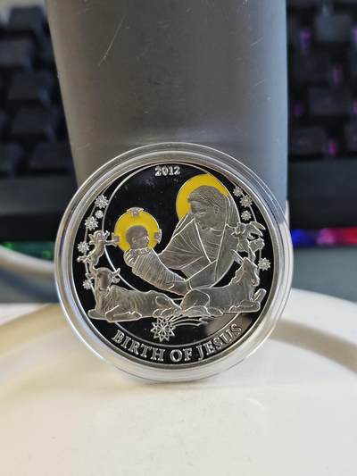 第174期拍卖【长期征集拍品】 - 帕劳2012年故事系列诞生半盎司彩色纪念银币，925银，发行1000枚