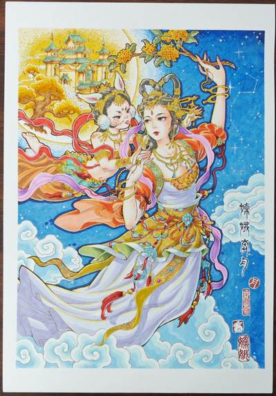 白泽拍卖卡牌手绘专场第24期（持续征集ING，白露暧秋色，月明清漏中） - 2025 李尊奇手绘画 尺寸：27cm*39cm  李尊奇亲签
