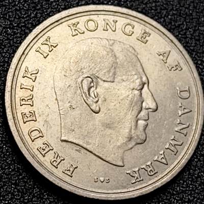 泉币菌-第107场-精品福利场 -   丹麦1972年1克朗 皇冠 弗雷德里克九世国王 25.5mm