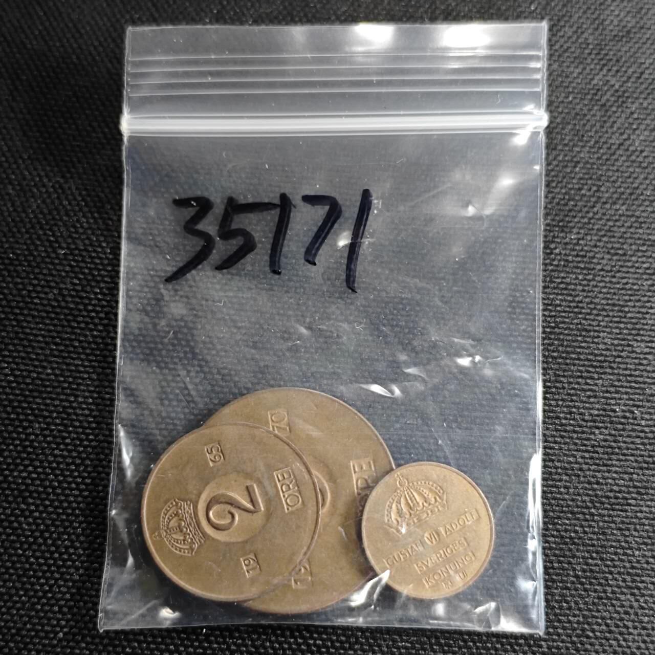 KK钱币收藏小铺 第335场 2月预留时间 周末发货  瑞典大小面值一组铜币