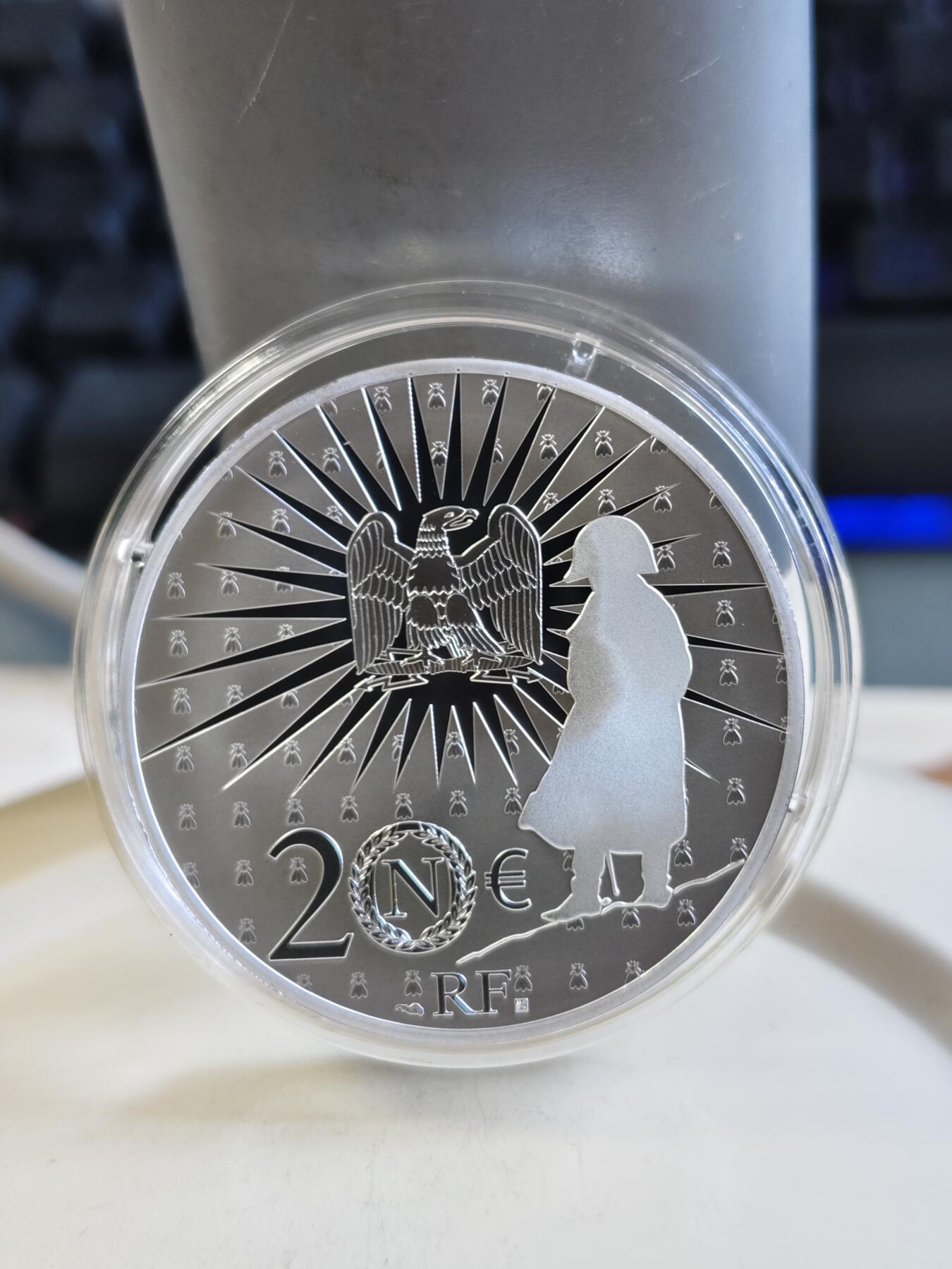 第175期拍卖【长期征集拍品】 法国2021年拿破仑逝世200周年1盎司精制纪念银币，999银，发行3000枚