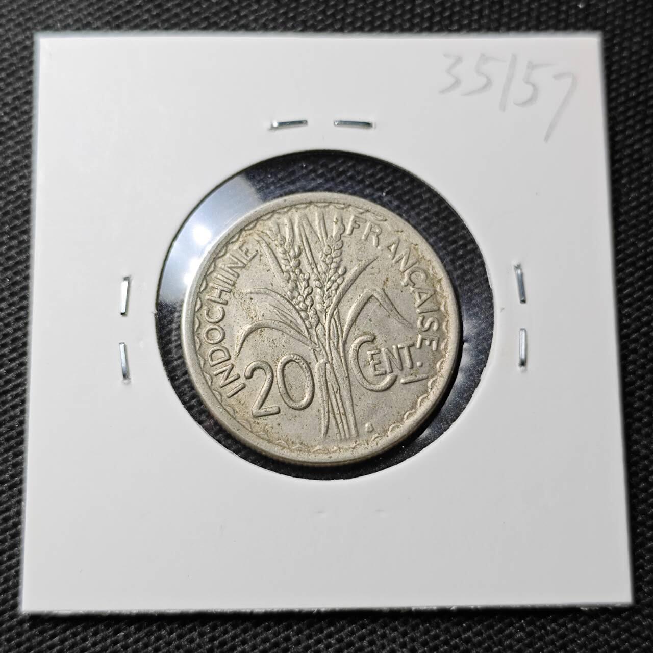 KK钱币收藏小铺 第335场 2月预留时间 周末发货 1941法属印度支那20分 深打状态
