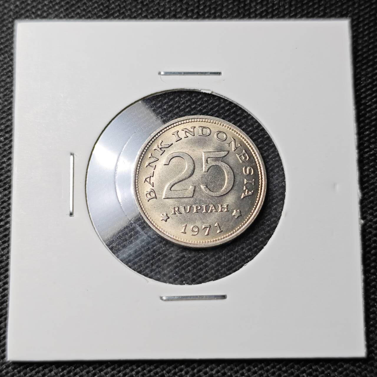 KK钱币收藏小铺 第335场 2月预留时间 周末发货 1971 印度尼西亚25卢比好品