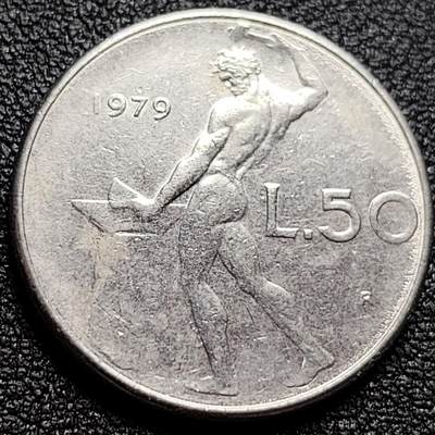 泉币菌-第108场-散币乐园场 - 意大利 1979年 50里拉 锻冶之神 伍尔坎 24mm