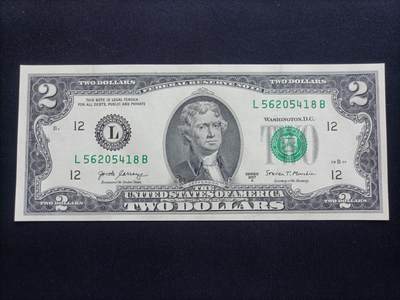 【游宝拍卖】乙巳蛇年68期 最低佣金1元起拍 - 美国-2美元【L56205418B 全新UNC】